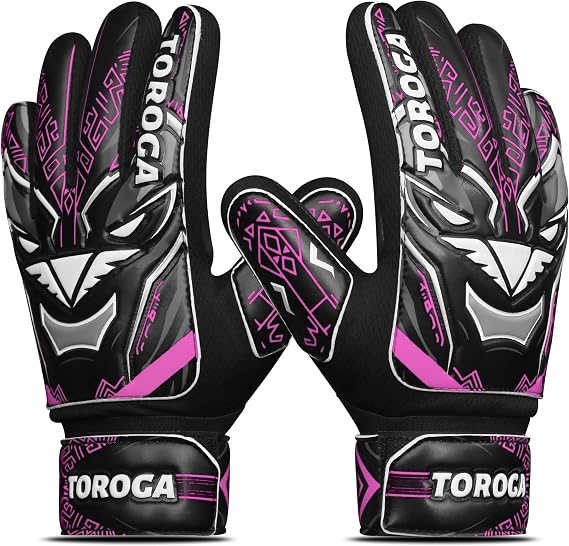 Infinity Pro Junior Kids Goalkeeper Gloves - Football Gloves with Grip Latex Finger Protection & Double Wrist Strap - For Boys & Girls