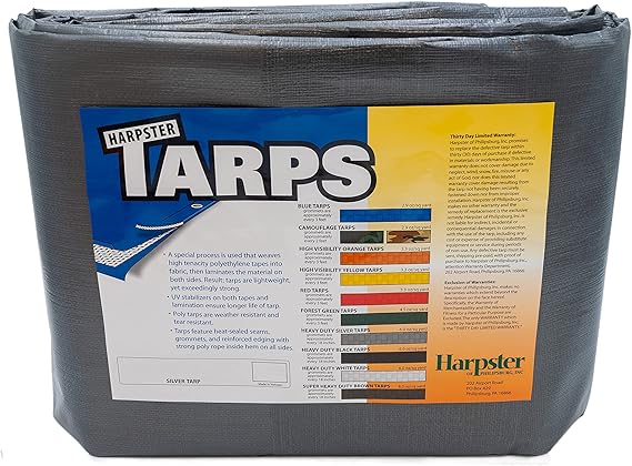 6 Ft. X 8 Ft. Heavy Duty 6 Oz. Silver Tarp 11-12 Mil Thick