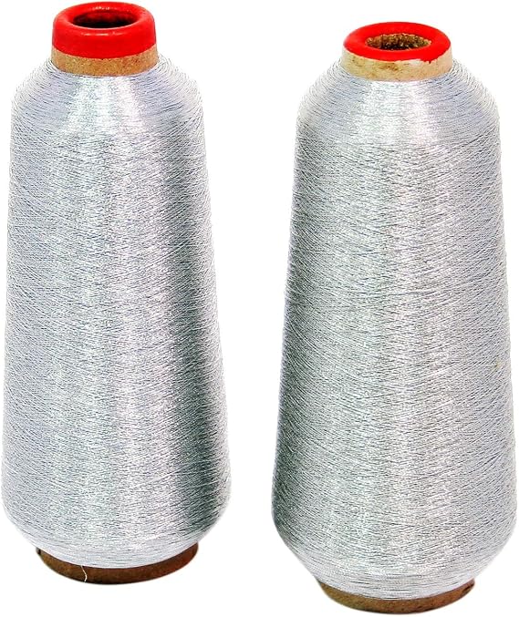 Silver Metallic Machine Embroidery Thread 40 Weight Cone 10000 Yards