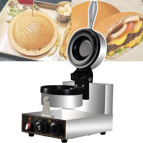UFO Burger Machine, Commercial Hamburger Press, Ice Cream Waffle Maker, Non-Stick Electric Panini Maker, Adjustable Temperature Timed,110V