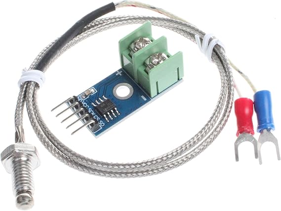 NOYITO MAX6675 Module K-Type Thermocouple Temperature Sensor Thermocouple Sensor Set M6 Screw Test Temperature Range 0C-1024C 3.3-5V