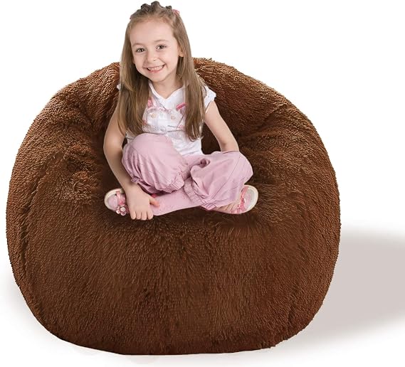 BCU Bean Bag Chairs for Kids Adults with 5LBS Filling Ultra Soft Fluffy Faux Fur Small Couches for Small Spaces Living Room