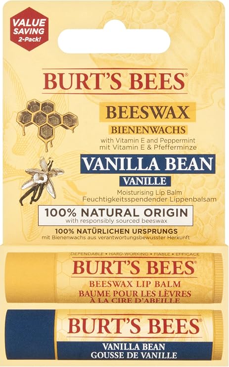 Burt's Bees 2-Piece Lip Balm Set (Beeswax + Vanilla)