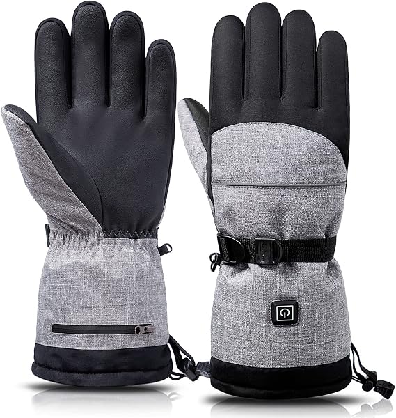 Heated Gloves for Men & Women Waterproof Electric Heated Winter Ski & Snow Gloves