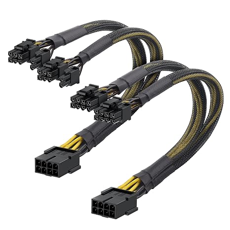 Cable Matters 2-Pack PCIe 8-Pin to Dual 8-Pin Power Adapter, 9 inches