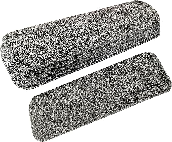 6 Pack Microfiber Spray Mop Replacement Heads for Wet Dry Mops, Premium Floor Cleaning Pads, Reusable Replacement Refills Compatible with Bona Floor Care System - Dark Gray