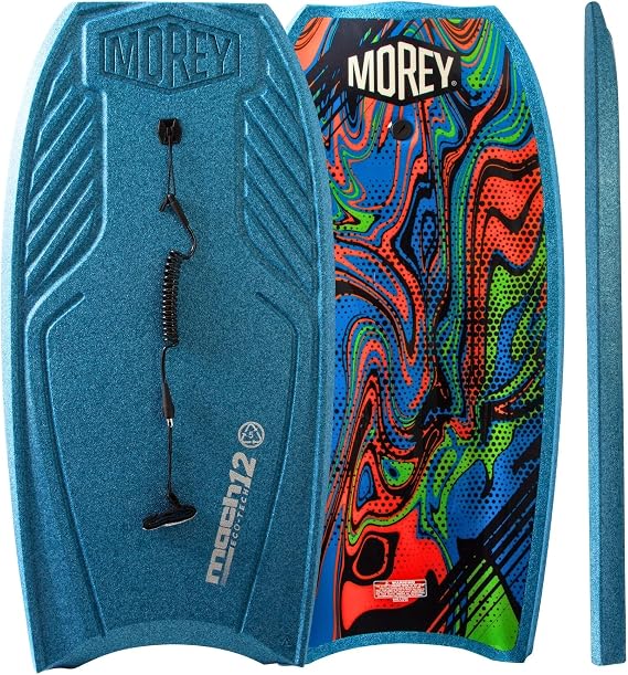 MOREY Boogie Board. Mach 12 MDS ECO-TECH, 42.5" The Original Bodyboard. Fully Recyclable Body Boards for Beach, Re-Engineered 2026 Model