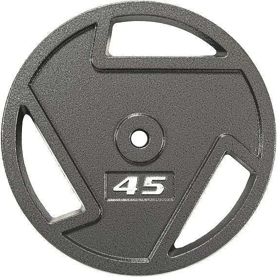 Signature Fitness Cast Iron Plate Weight Plate for Strength Training and Weightlifting, Olympic or Standard, Multiple Sizes