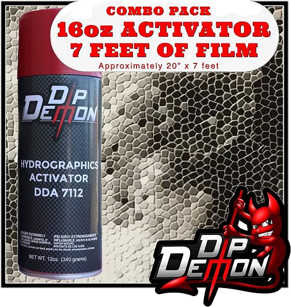 Hydrographic Film Activator Combo Kit Black Clear Textile Hydro Dipping 16oz Dip Demon