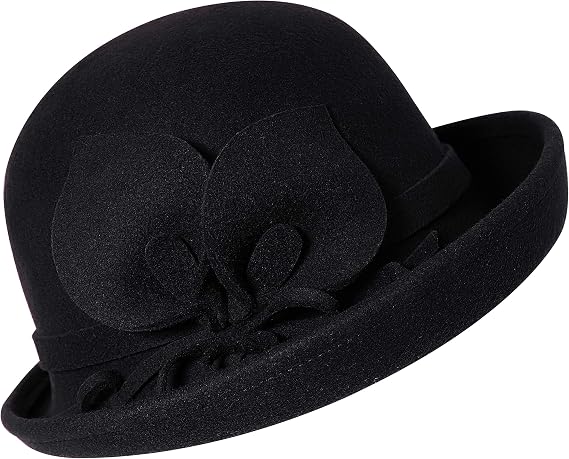 Bienvenu Ladies Bucket Hat Vintage Cloche Hats Church 100% Wool