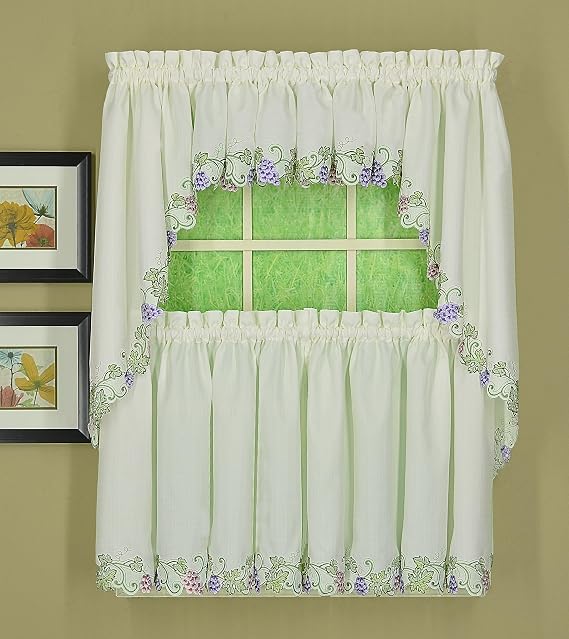 Today's Curtain Sonoma Kitchen Tier 36" Ecru/Multi