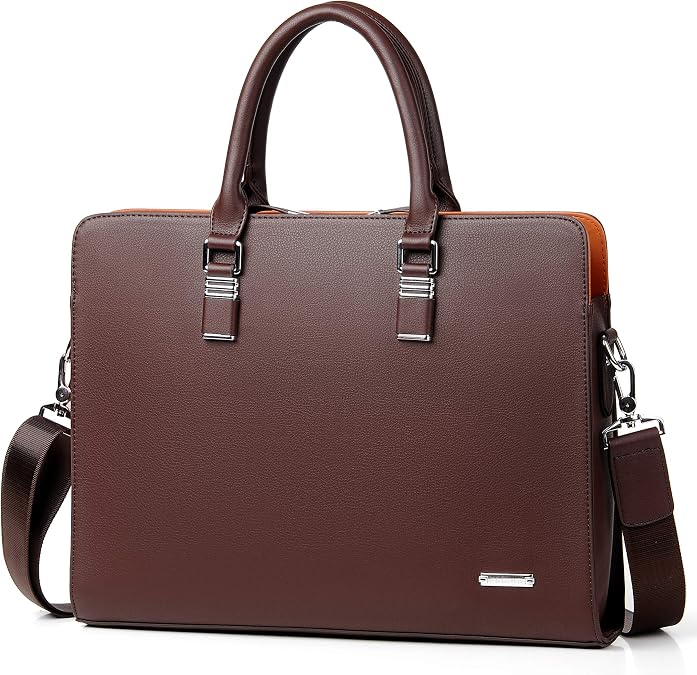 FSD.WG Herren Business TascheWasserdichte Leder AktentascheSchulter Laptop Business Tasche für BusinessSchuleReisenAbnehmbar