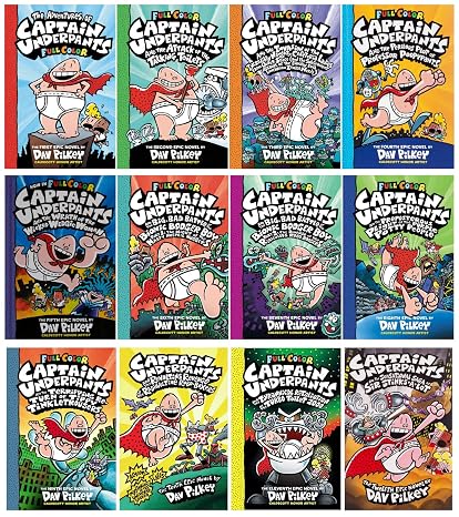 Newest Release Included!! The Captain Underpants Full Color Edition Complete 12 Book Collection (Book 1 - 12)