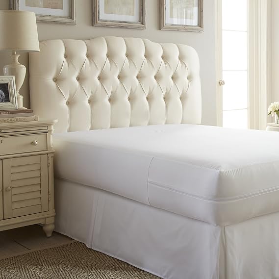 Linen Market Bed Bug Mattress Protector, Queen, White