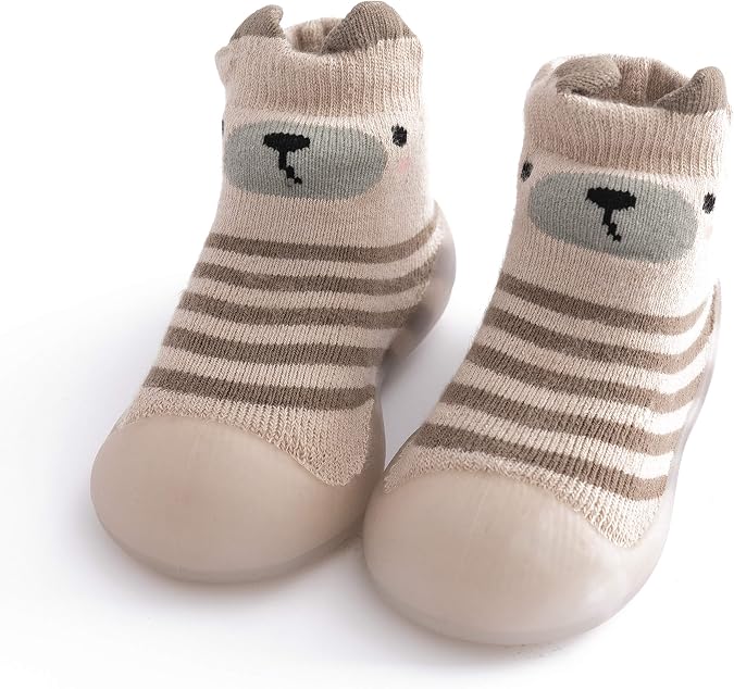BABYCARE Toddler sock shoes baby boys girls Slippers shoes Baby Infant First Walking Shoes Rubber Sole Non-Skid Floor Slippers