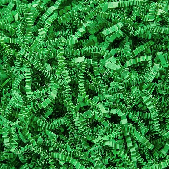 Mefleet 1/2 LB Crinkle Cut Paper Shred Filler 8 oz Green Shredded Paper
