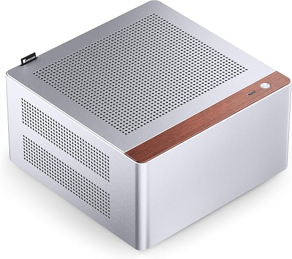 Jonsbo NV10 PC Case Silver | Mini-ITX Case Made of Aluminium & Steel, Compact ITX Case with USB-C, Low-Profile GPU Support