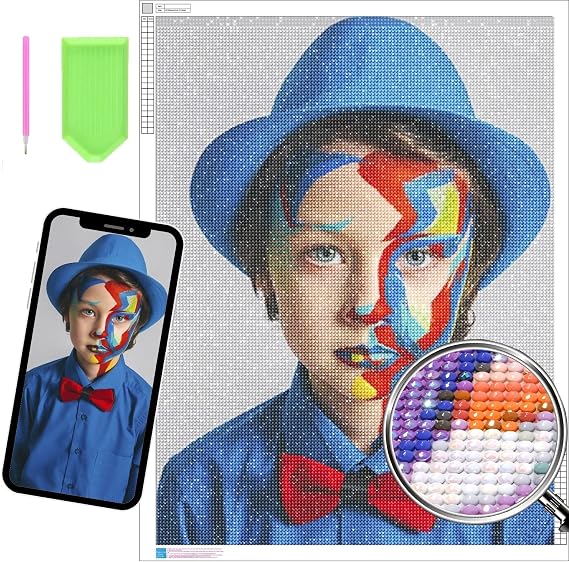Dr Custom 5D Diamond Painting Kits for Adults Personalised Your Own Diamond Art, DIY Full Drill Embroidery Canvas, Ideal Home Decor Gifts