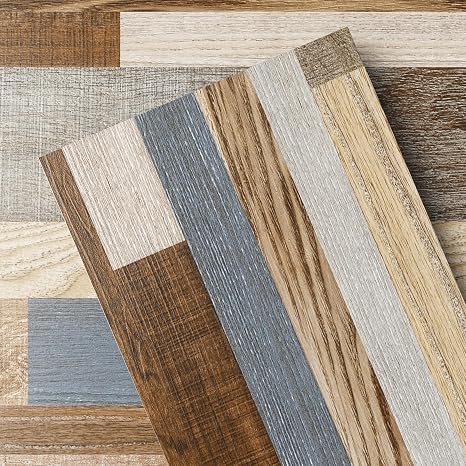 Peel and Stick Flooring, 18-Pack 26.3 Sq.Ft, Multi Colour