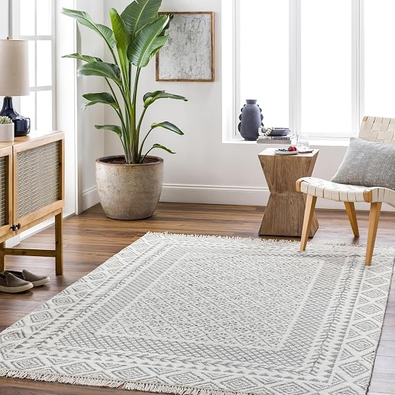 Surya Global Mardin Fringe Area Rug, 5' x 7'6" (5' x 8'), Gray