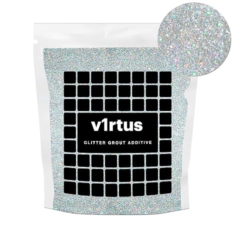 v1rtus Silver Holographic Glitter Grout Additive Fine 100g, Grout Glitter | for Adding Sparkle to Kitchen & Bathroom Tiles, Enhance Your Indoor Grouting Projects with a Sparkly Effect