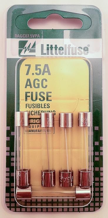 Littelfuse AGC75BP Agc Gls Fuse 5Cds/Pk, 7.5"