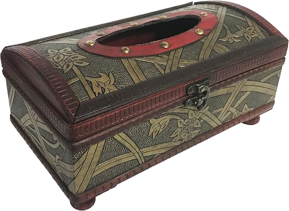 Allgala Antique Wooden Tissue Box Holder-HD90204