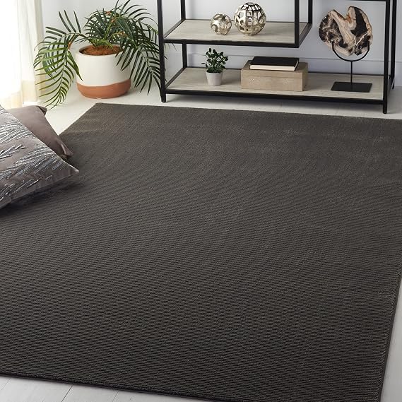 SAFAVIEH Area Rug 8x10 - Revive Collection - Large - Charcoal, Solid Pattern, Non-Shedding & Easy Cleaning, Ideal for Living Room, Bedroom, Office, Dining Space (REV102H)