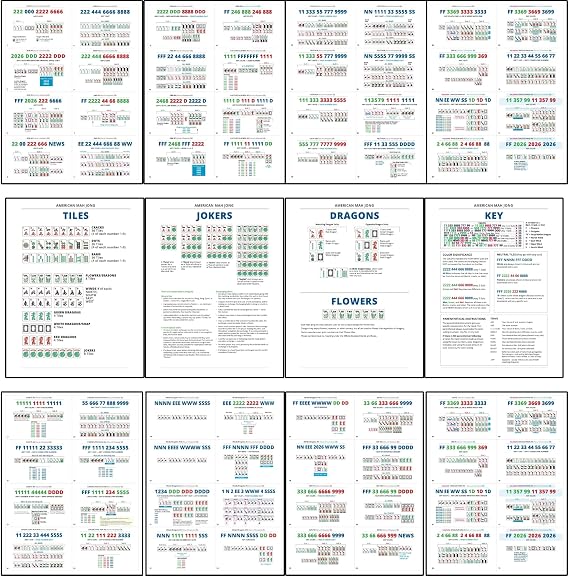 2026 Mah Jongg Learning Sheets Visual Reference Guide 72 Hands Mah Jongg Learning Aid