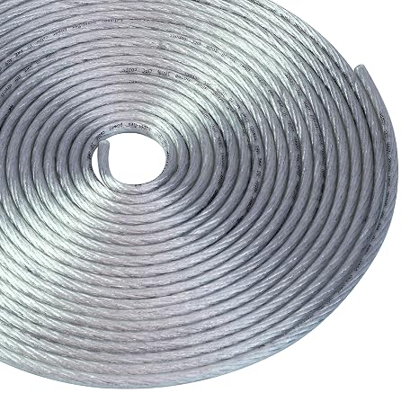 20 FT 10 AWG GA Full Gauge Battery Power Cable Ground Wire Clear Silver OFC Copper (10165)