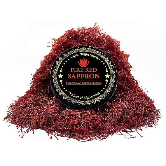 Premium Saffron Threads, Pure All Red Saffron Spice | Super Negin Grade | For Culinary Use Such as Tea, Paella, Golden Milk, Rice, Risotto (5 Grams)