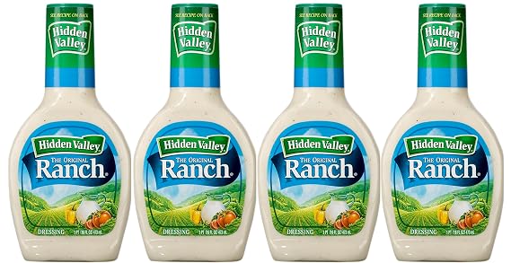 Hidden Valley Original Ranch Dressing, 16 Fluid Ounce Bottle, Pack of 4