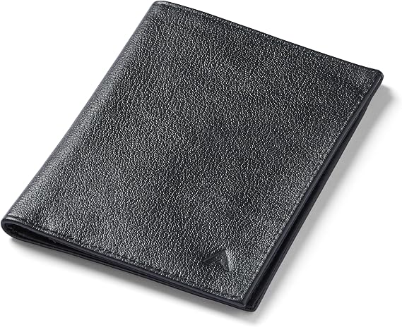 Allett Travel Wallet, RFID Blocking Slim (Leather, Onyx Black)