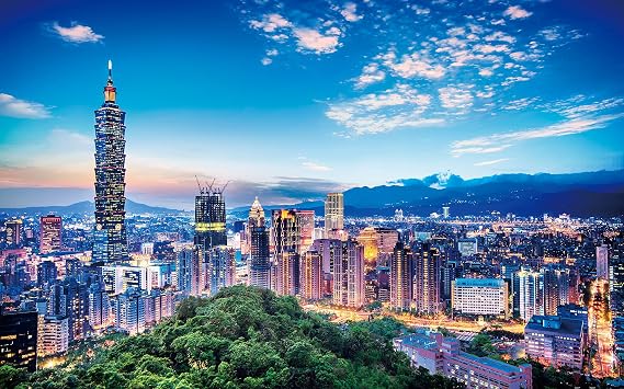 Pintoo Jigsaw Puzzles 4000 Piece for Adults - The Beautiful Sunset of Taipei Beautiful Plastic Puzzle for Home Decor Zero Dust Easy Storage [H2040]