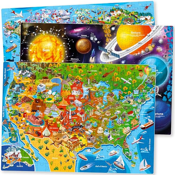 300 Piece Puzzles for Kids Ages 6-8 - 3 Jigsaw Kids Puzzles Ages 4-6