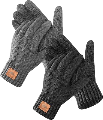 Merino Wool Gloves for Men & Women, Thermal Gloves With Touchscreen Warm Fleece Liner for Winter Cold Weather