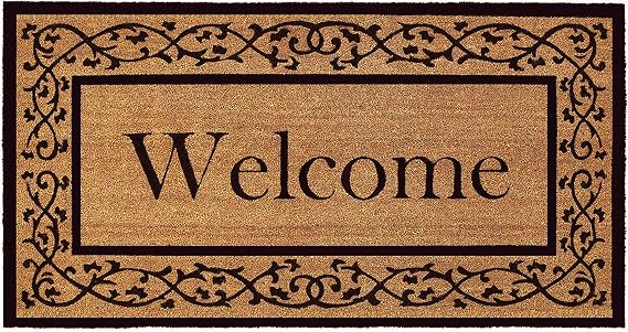 Calloway Mills 120073672WELC Extra Large Coir Doormat, Heavy Duty Outdoor Welcome Mat with Vinyl Backing, 3' x 6'