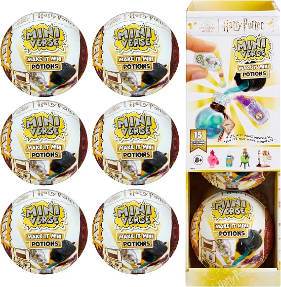 Make It Mini Potions Harry Potter Party Pack (6 Pack) Mini Collectibles - MGA's Miniverse, Blind Packaging, DIY, Resin Play, Replica Potions, NOT EDIBLE, Collectors, 8+