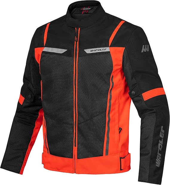 TORNADO Men's Mesh Motorcycle Jacket CE Level 1 Armor Breathable Summer Riding Jacket Reflective