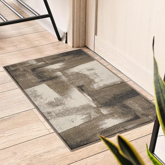 LUXE WEAVERS Contemporary Abstract Area Rug Beige 2x3