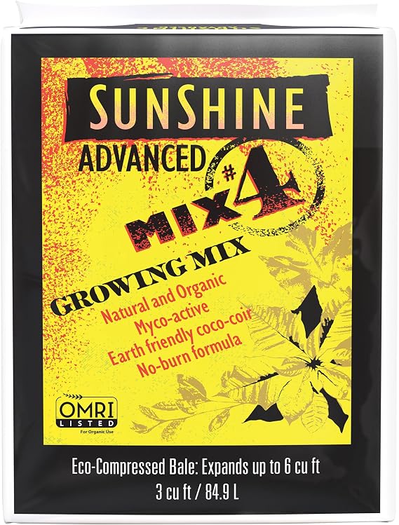 SunGro Horticulture SUGRADV3.0 Advanced Mix #4 Sunshine Organic Plant Growth Mix for Garden, Plant, and Root Growth, 3 Cubic Feet