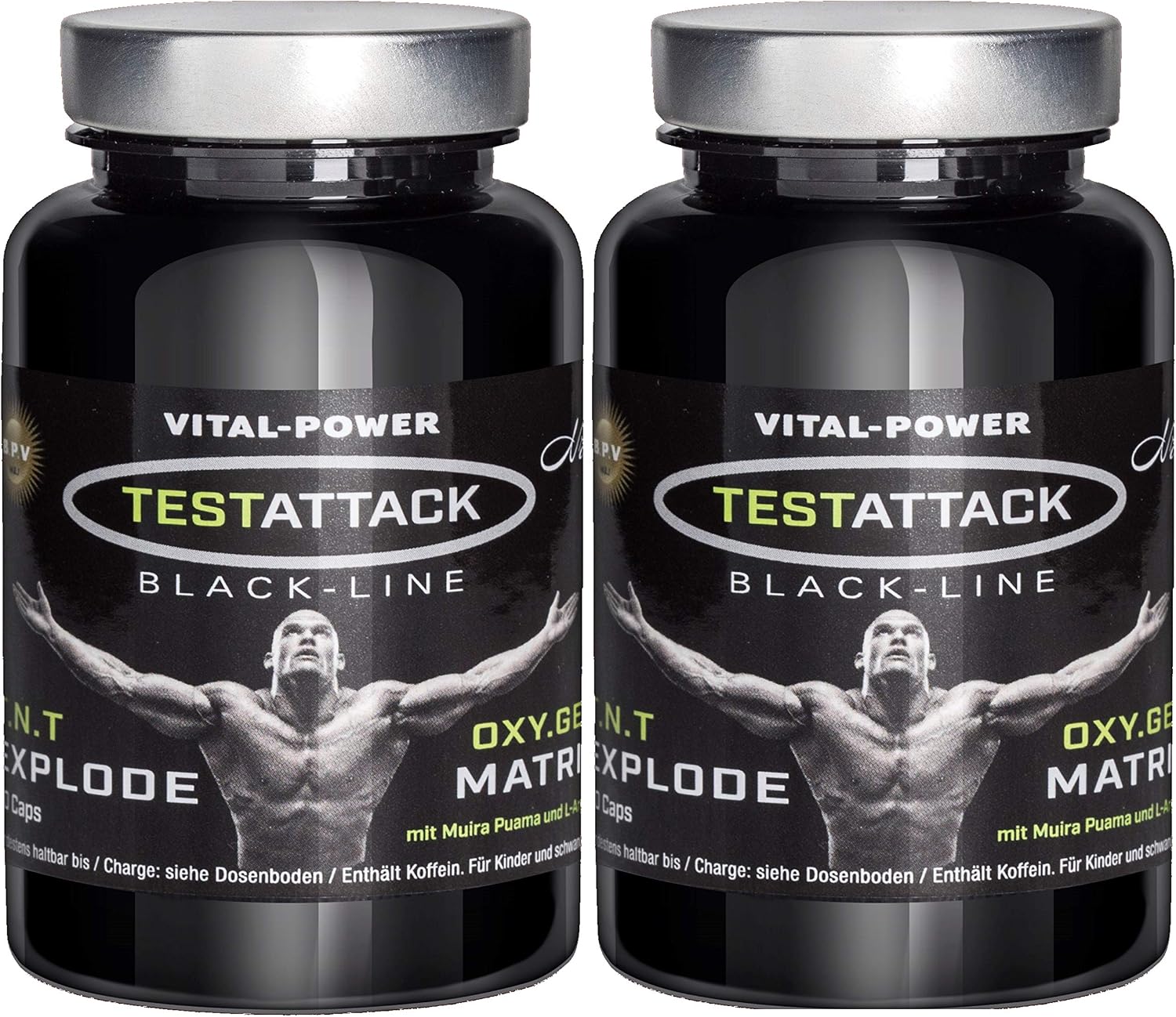 Testattack 120 Kapseln = 96g - Extrem Hardcore Booster - Kombi-Produkt für aktive Männer für Lust - Liebe - Leidenschaft und mehr.