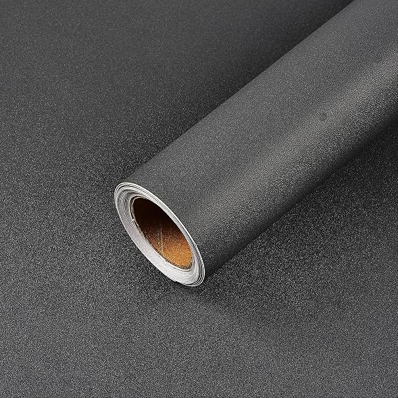 23.4in x197in Grey Wallpaper Peel and Stick Removable Self Adhesive | Grey Contact Paper for Cabinets Bedroom Bathroom Wall Covering Matte Textured Waterproof DIY Decorative