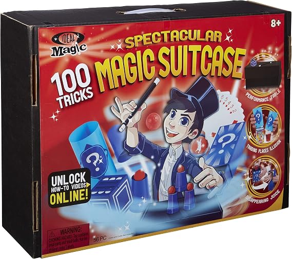 Ideal Magic Spectacular Magic Suitcase, Easy Way to Learn Magic Tricks with Props, Perfect for Beginner Magicians, Over 100 Tricks, For Ages 8 and up