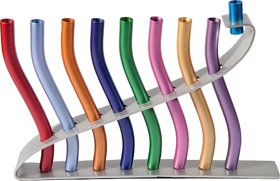 Majestic Giftware YE-Hmn-2 Anodized Sticks Chanukah Menorah, 10.5" x 7" x 1.6", Multicolor