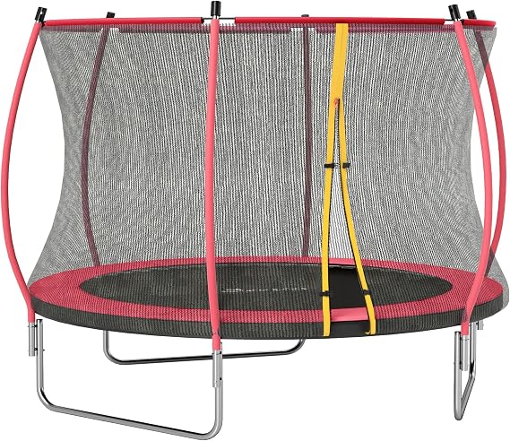 Soozier Trampoline Outdoor with Net Enclosure Curved Poles