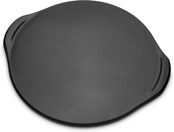 Weber Pizza Stone with Glazed Finish, Grill Pizza Outdoors, Black