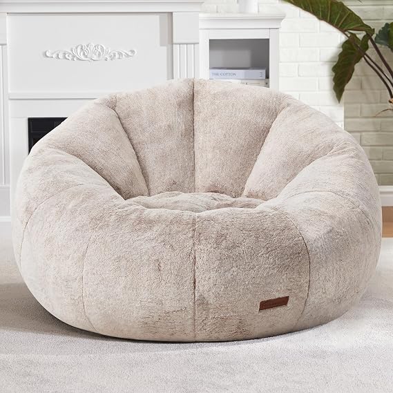 Hobestluk Sitzsack Stühle Großer Sitzsack Couch für Erwachsene Gefülltes Sofa Stuhl Bequemer Riesiger Sitzsack Stuhl mit geräumigem Design zum Lesen Spielen oder Entspannen (Braun)
