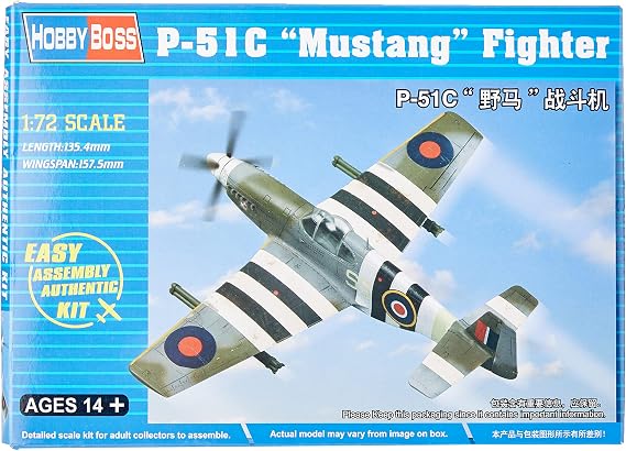 Hobbyboss 1:72 Scale P-51C Mustang Diecast Model Kit