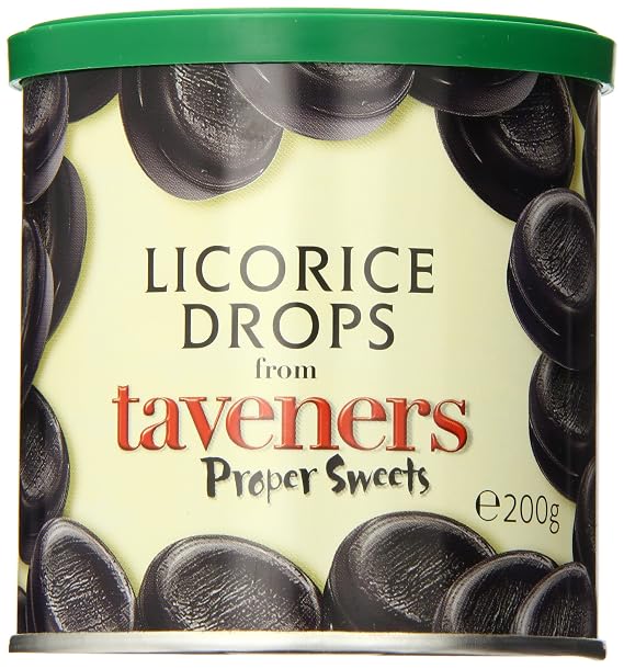 Taveners Licorice Drops, 7.05 Ounce Tin